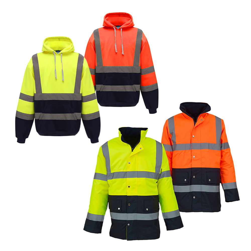 Hestic Sports Wear Construction Reflective Clothes Safety Reflective Jacket High Visibility Workwear Safety Workers Bomber Waterproof Jacket